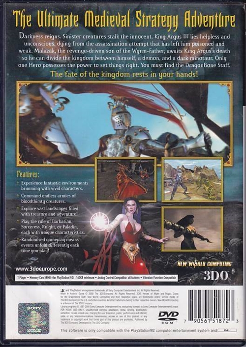 Heroes of Might and Magic: Quest for the Dragon Bone Staff - PS2 (B Grade) (Genbrug)